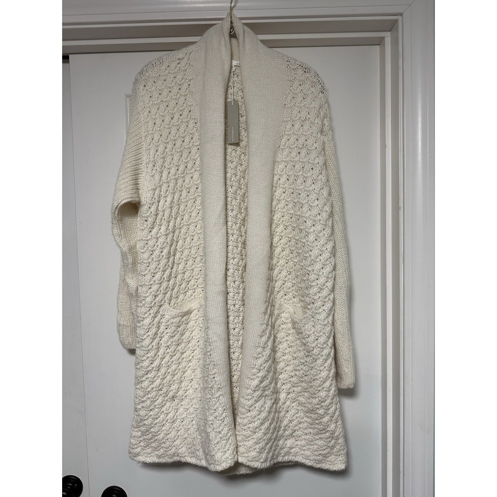 Skin (Skin Worldwide), Women's Alpaca Blend Open Front Cardigan, Off-White/Ivory